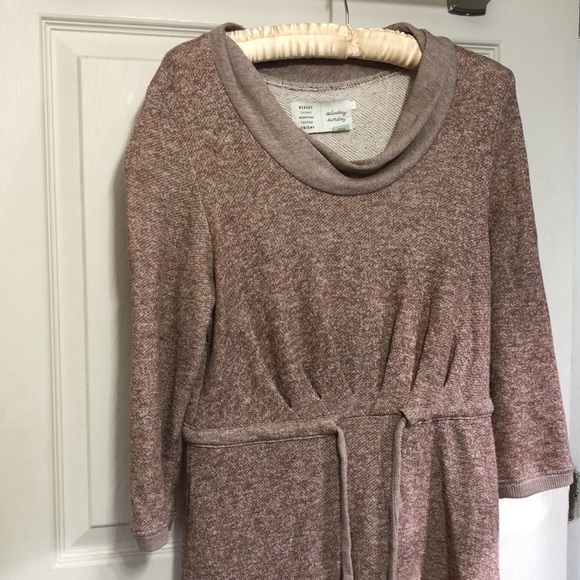 Anthropologie Saturday Sunday Taupe Tan Sweatshirt Dress - Picture 2 of 12